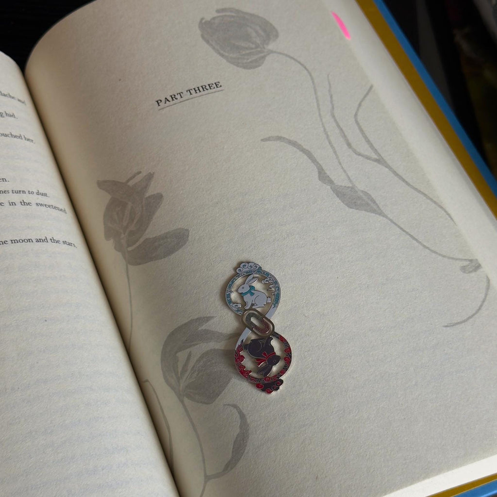 MDZS Cloud & Rabbit Metal Bookmark | Hidden Gusu Page Marker | Wangxian Minimalist Inlay | Original Design