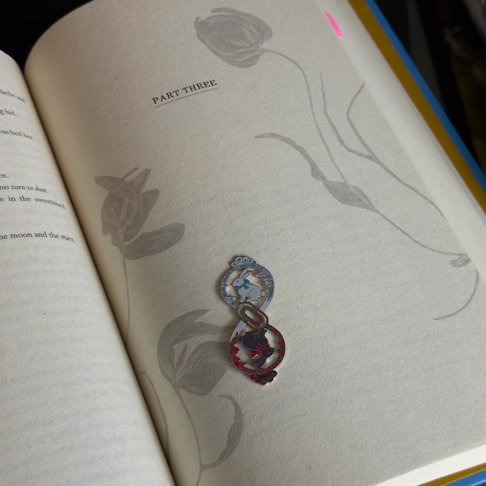MDZS Cloud & Rabbit Metal Bookmark | Hidden Gusu Page Marker | Wangxian Minimalist Inlay | Original Design