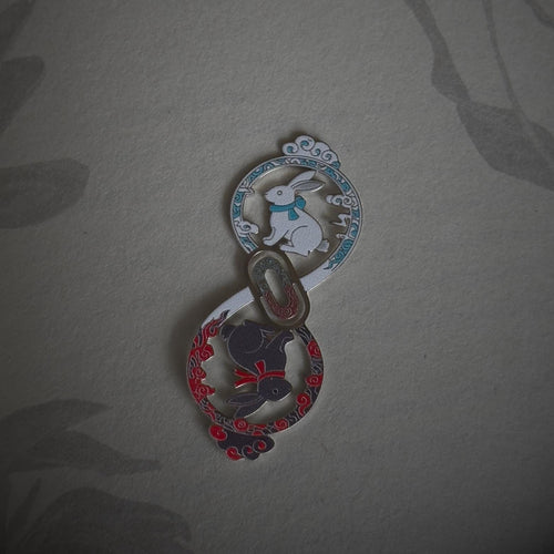MDZS Cloud & Rabbit Metal Bookmark | Hidden Gusu Page Marker | Wangxian Minimalist Inlay | Original Design