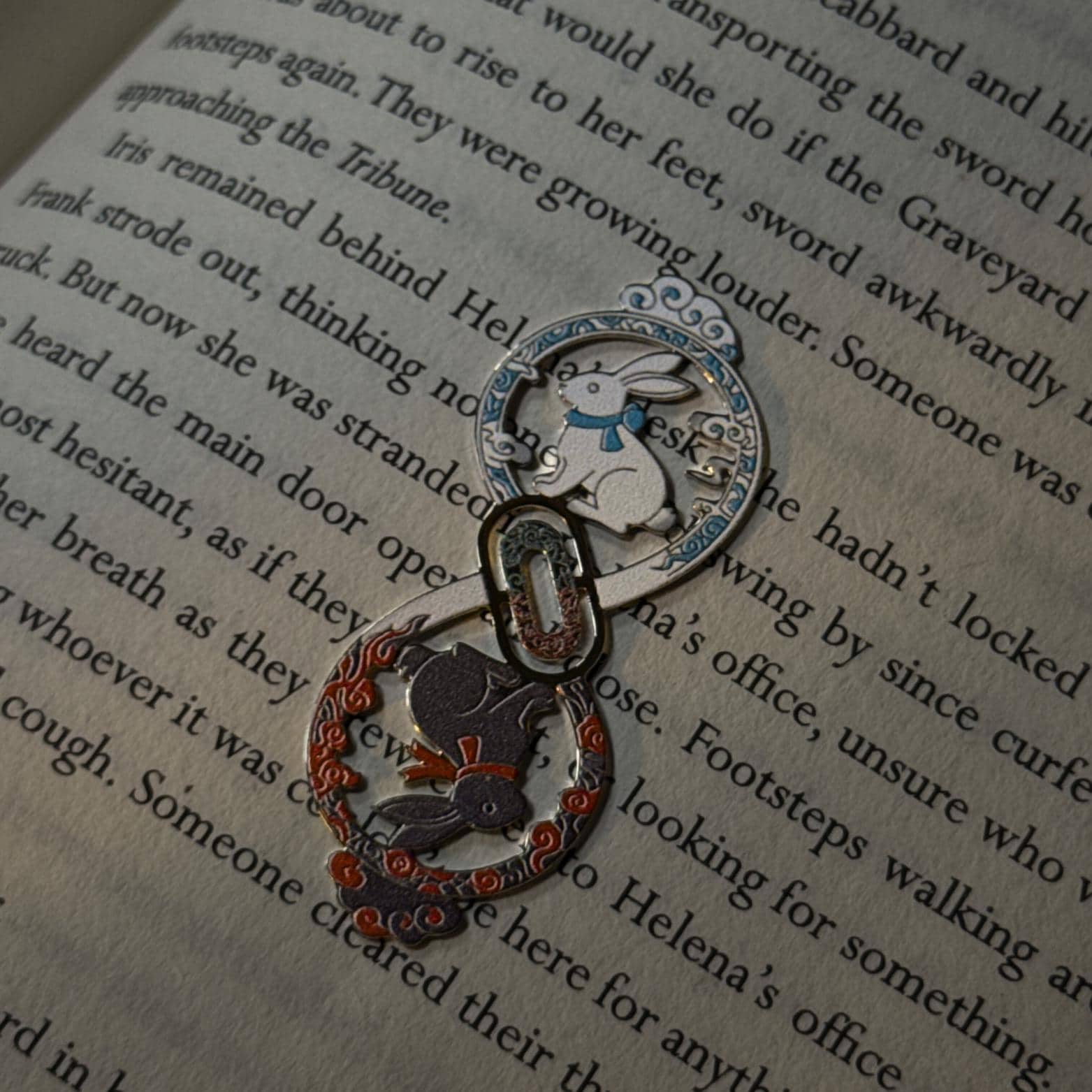 MDZS Cloud & Rabbit Metal Bookmark | Hidden Gusu Page Marker | Wangxian Minimalist Inlay | Original Design