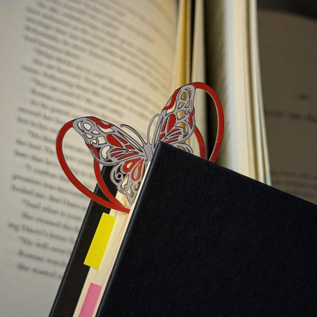 TGCF Silver Butterfly Metal Bookmark | Heaven Official's Blessing Red String of Fate | Hua Cheng Danmei Page Marker | Original Design