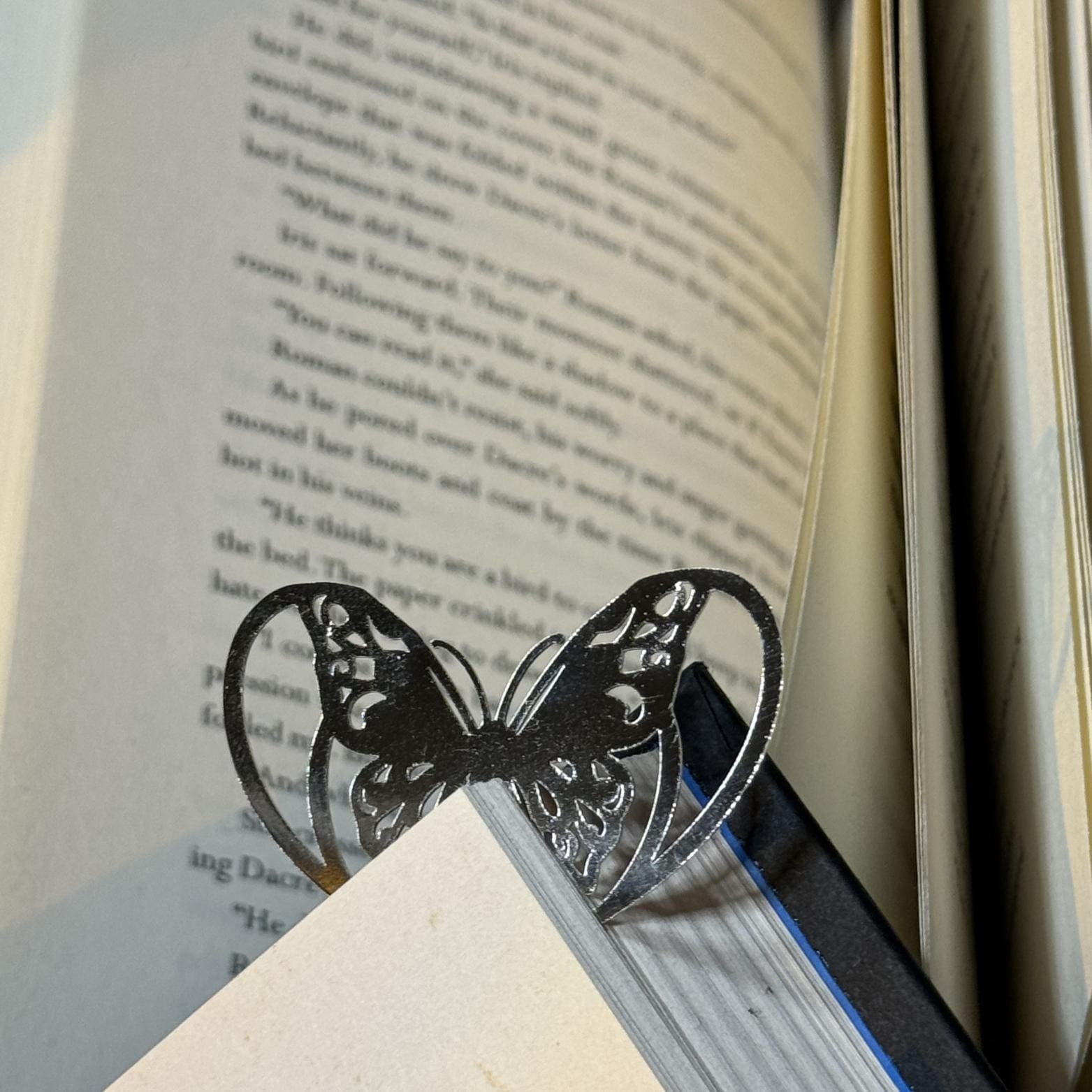 TGCF Silver Butterfly Metal Bookmark | Heaven Official's Blessing Red String of Fate | Hua Cheng Danmei Page Marker | Original Design