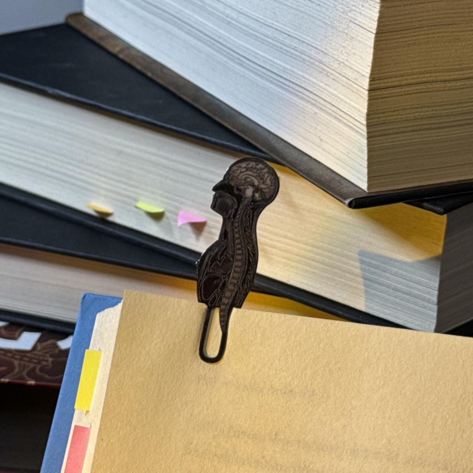 Anatomy Silhouette Metal Bookmark | Dark Academia Gothic Page Marker | Scholarly Medical Illustration | Original Design