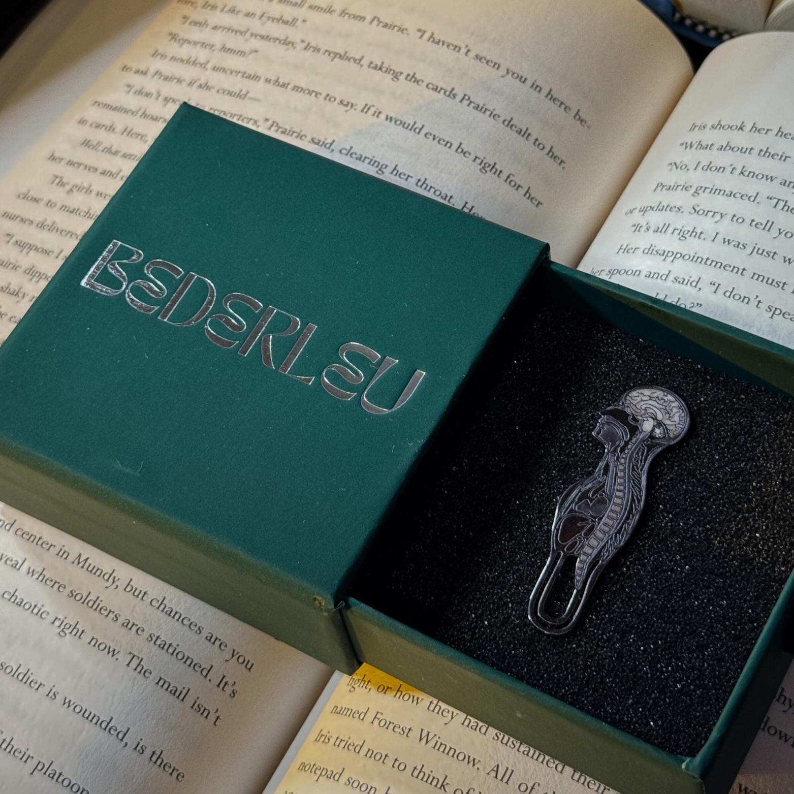 Anatomy Silhouette Metal Bookmark | Dark Academia Gothic Page Marker | Scholarly Medical Illustration | Original Design